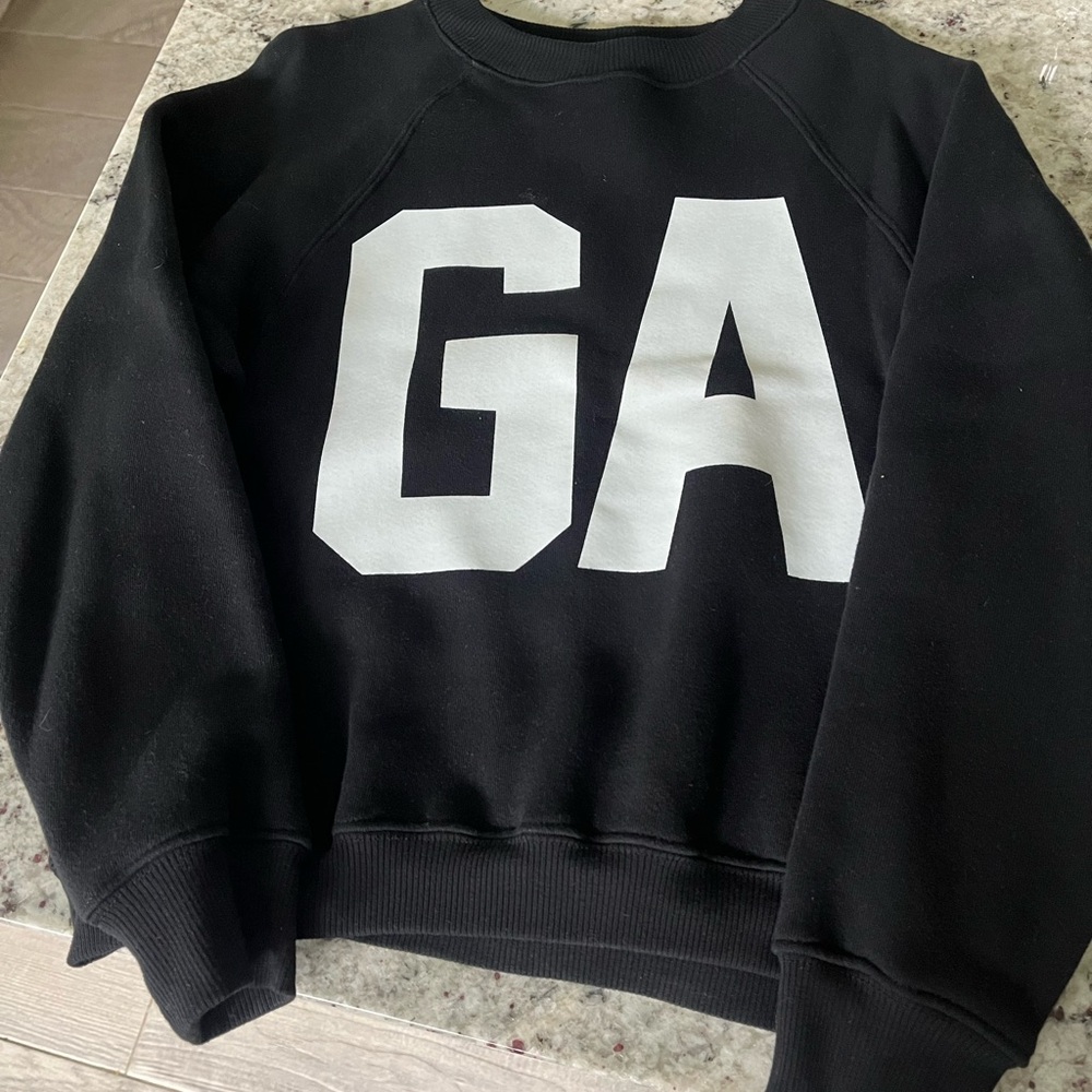 Good American Black and White Crewneck Sweater